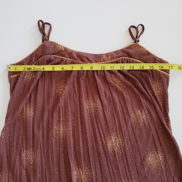 1364 * Self Esteem Spaghetti Strap Tank Brown Gold Size XL Vintage Y2K - Picture 8 of 8